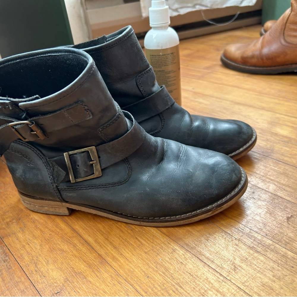 Coolway Black Ankle Boots with Buckle Detail